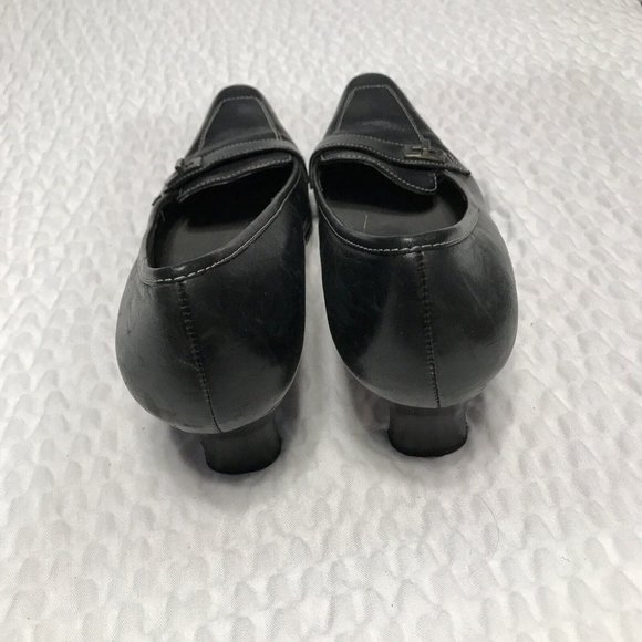 MARIPE Womens BLack Slip on LOAFER Heels SHOES SIZE 6.5 - Picture 3 of 7